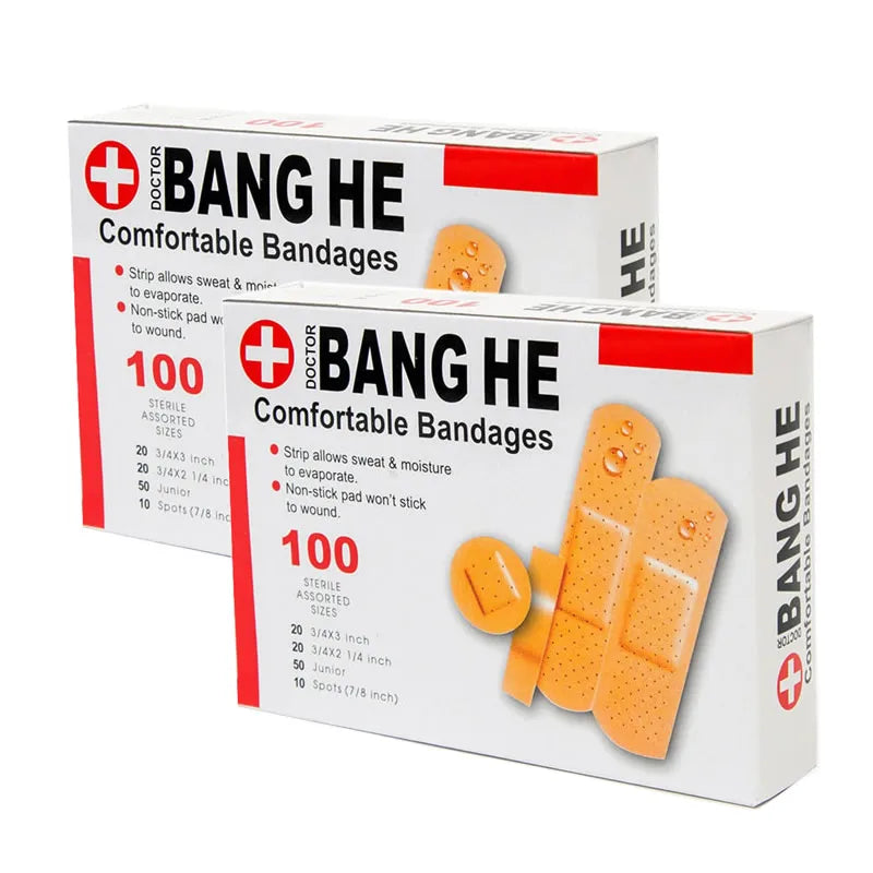 100Pcs Waterproof Band-Aids – Multi-Size Anti-Bacterial First Aid Bandages for Home & Travel